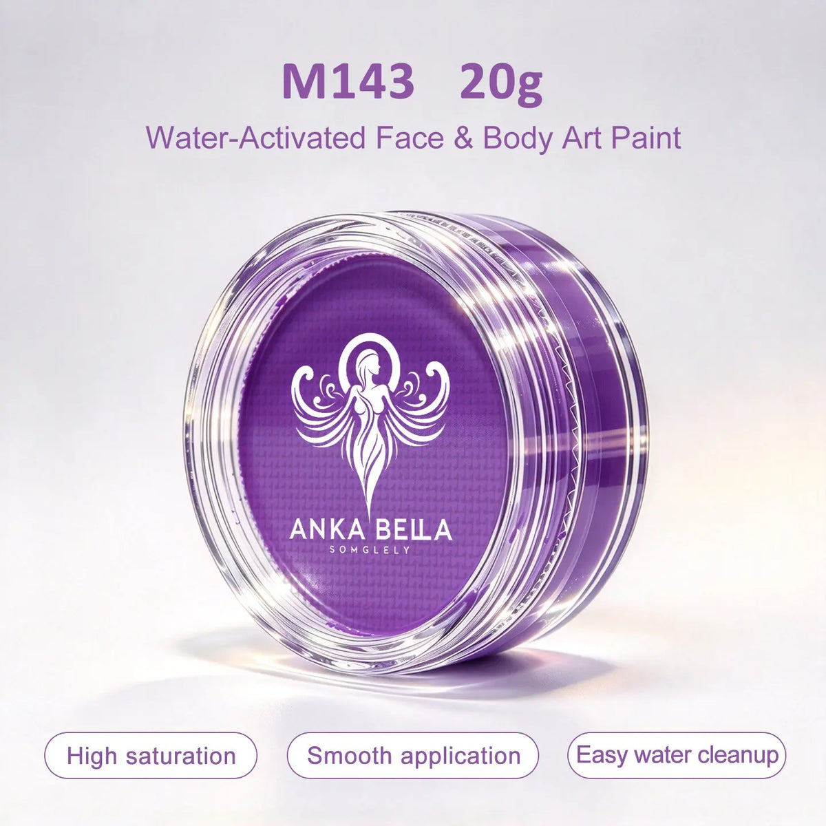 Anka Bella 20g Single Purple Water Activated Face Paint Refill, Skin-Safe Pigment for Face & Body Art Anka Bella