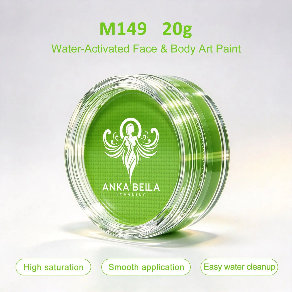 Anka Bella 20g Single Color Water Activated Face Paint Refill, Skin-Safe Non-Toxic Professional Face & Body Paint（副本） Anka Bella