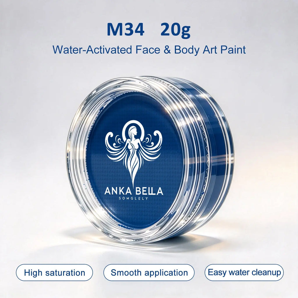Anka Bella 20g Single Color Water Activated Face Paint Refill, Skin-Safe Non-Toxic Professional Face & Body Paint Anka Bella