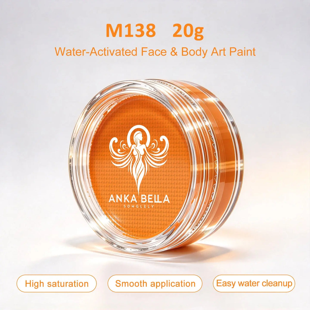 nka Bella 20g Single Color Water-Based Face Paint Refill (Yellow & Brown Tones) Anka Bella