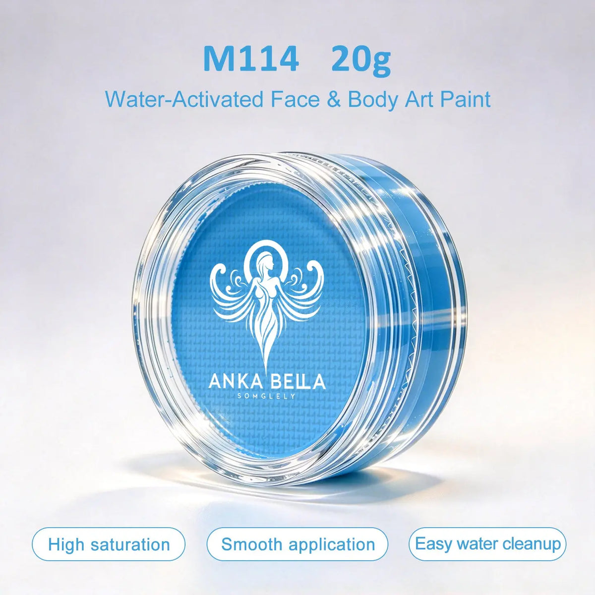 Anka Bella 20g Single Color Water Activated Face Paint Refill, Skin-Safe Non-Toxic Professional Face & Body Paint Anka Bella
