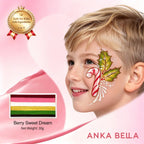 Anka Bella Christmas Water-Based Face Paint Kit, Non-Toxic Vibrant Face Painting Palette with Brushes, Skin Safe Easy Washable Face Paint for Kids Christmas Party, Halloween, Carnival & Family Makeup Anka Bella