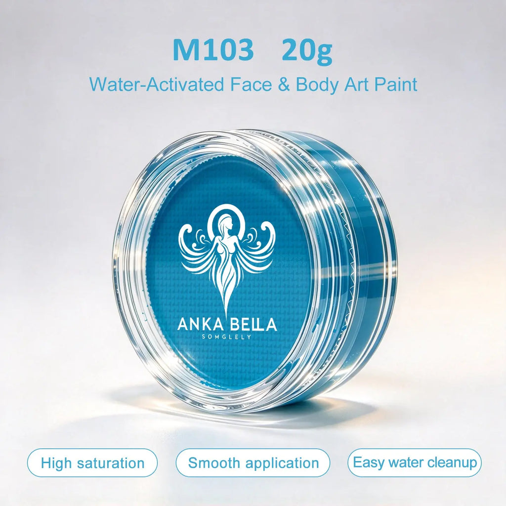 Anka Bella 20g Single Color Water Activated Face Paint Refill, Skin-Safe Non-Toxic Professional Face & Body Paint Anka Bella