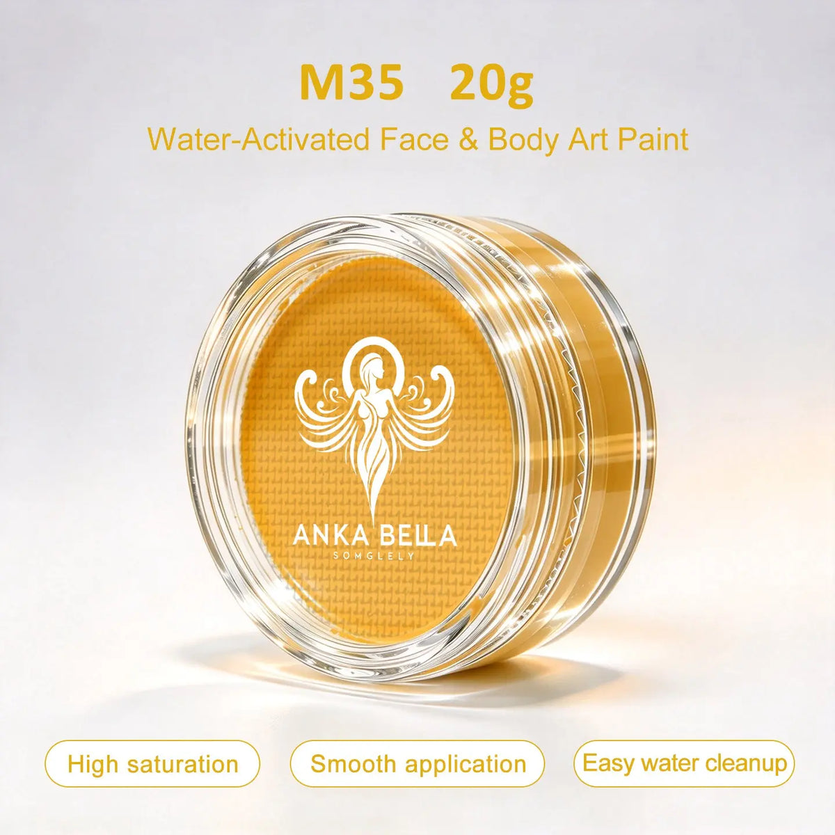 nka Bella 20g Single Color Water-Based Face Paint Refill (Yellow & Brown Tones) Anka Bella