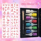 Anka Bella DIY Glitter Tattoos Kit, Skin-Safe Temporary Glitter Tattoo Stencils Set for Kids, Halloween & Party Body Art Anka Bella