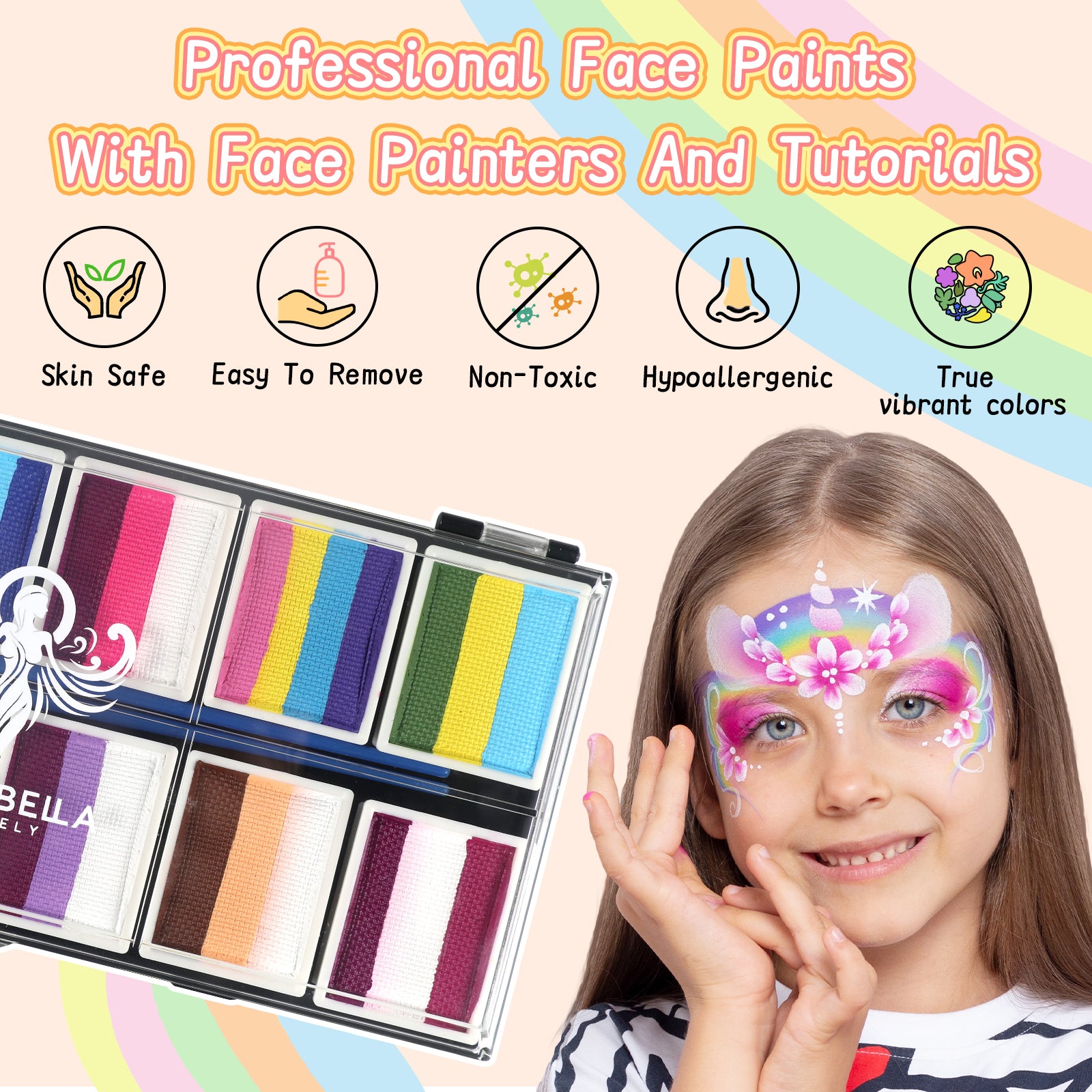 Pintura facial del set Rainbow Falls de Anka Bella