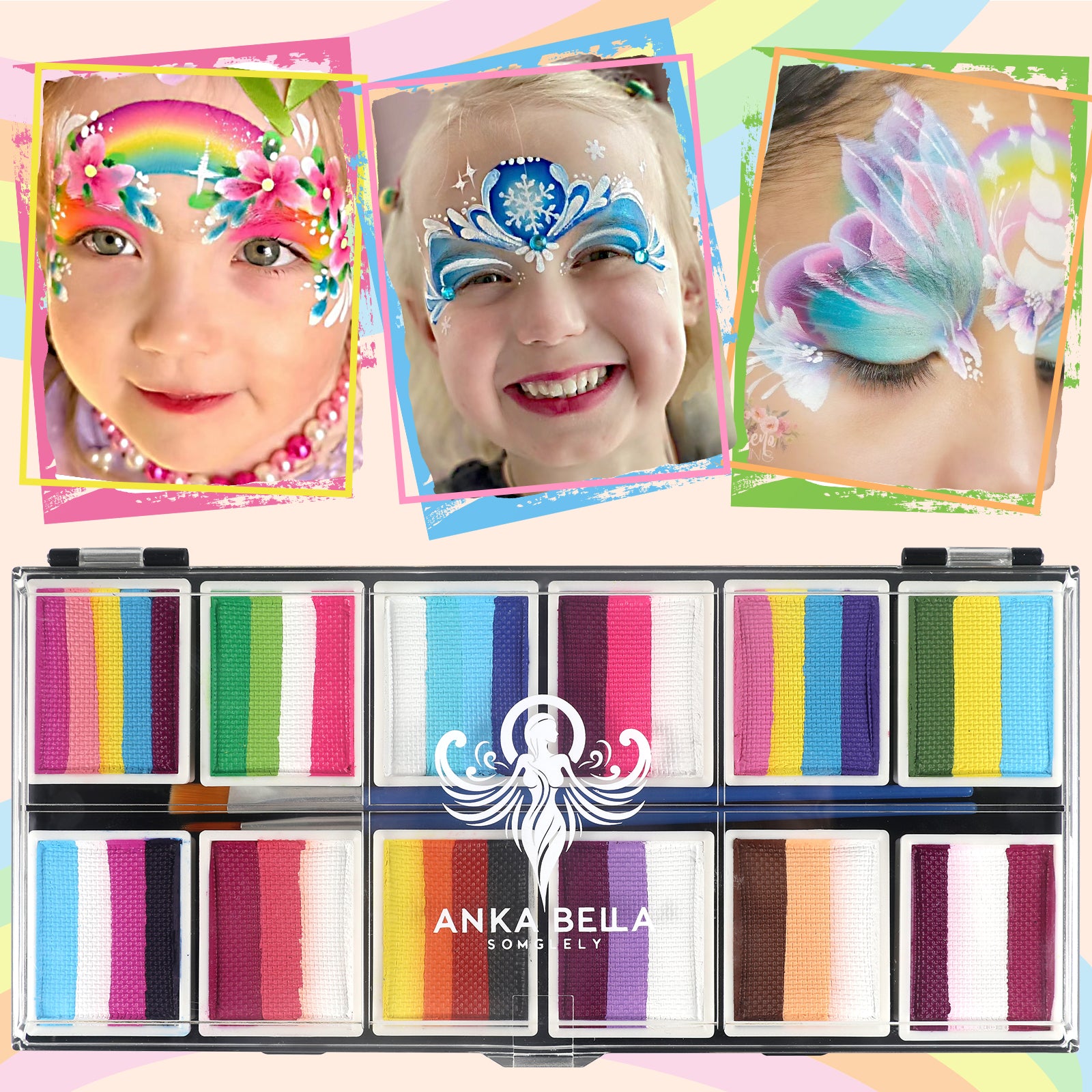 Pintura facial del set Rainbow Falls de Anka Bella
