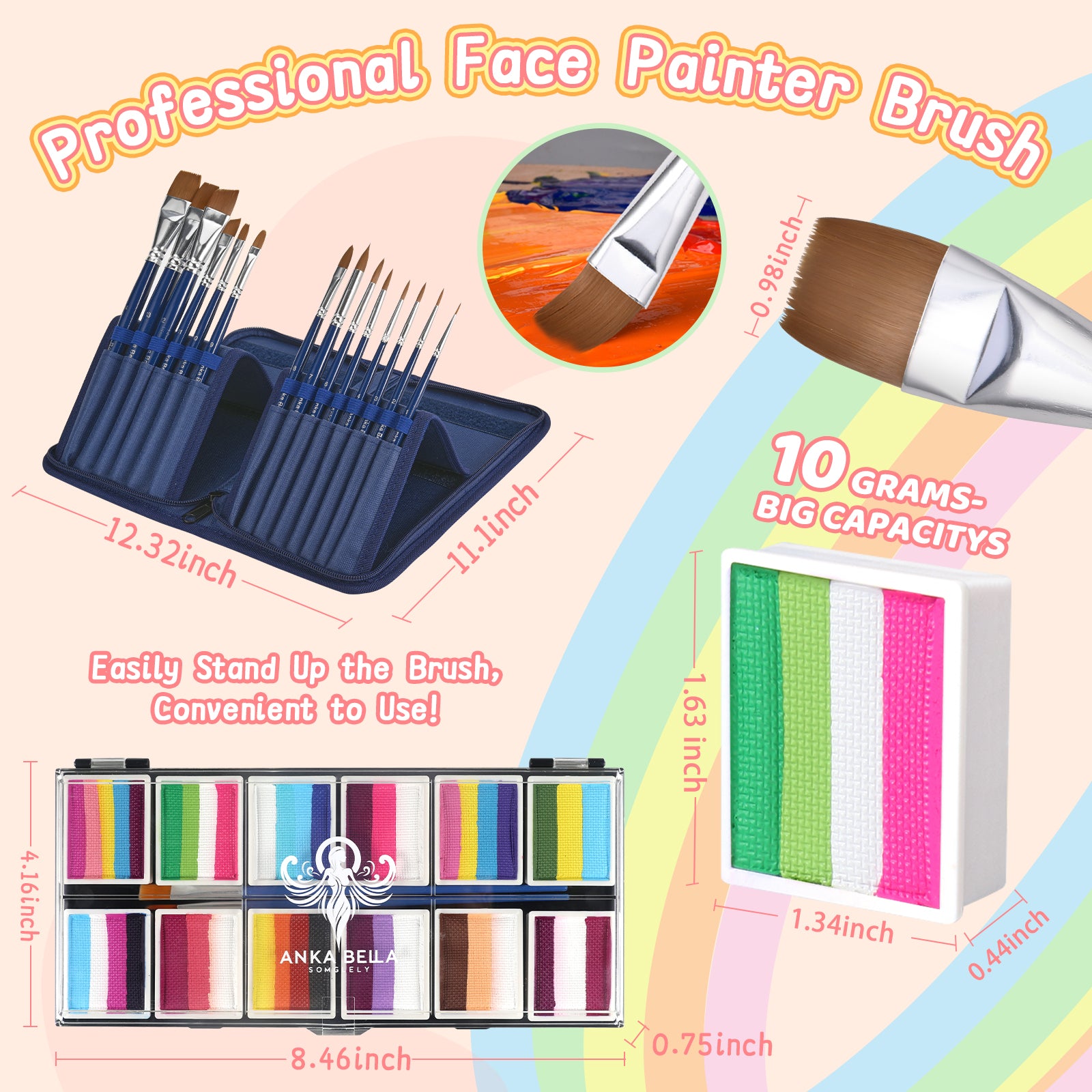 Pintura facial del set Rainbow Falls de Anka Bella