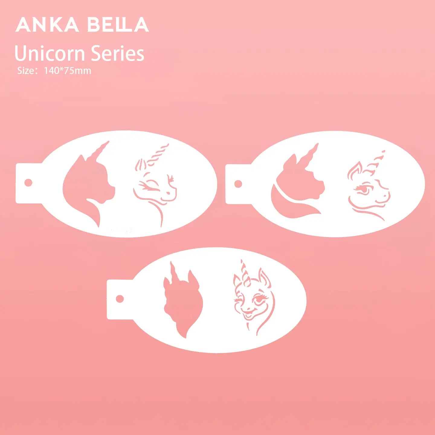 AnkaBella Unicorn Series reusable face paint stencils for kids cosplay makeup