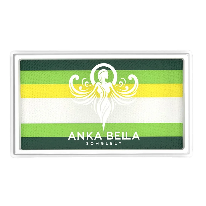 A touch of fresh green rainbow Face paint& Anka bella