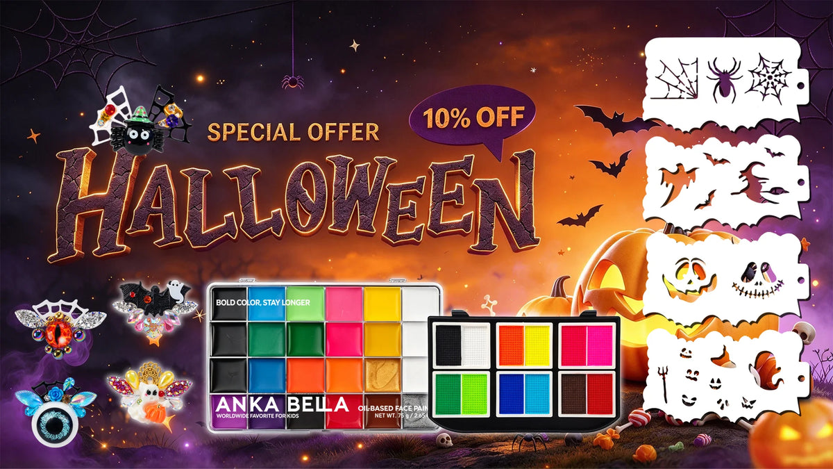 Elevate your Halloween with premium body paint, easy stencils & sparkling face jewels，GET 10% OFF