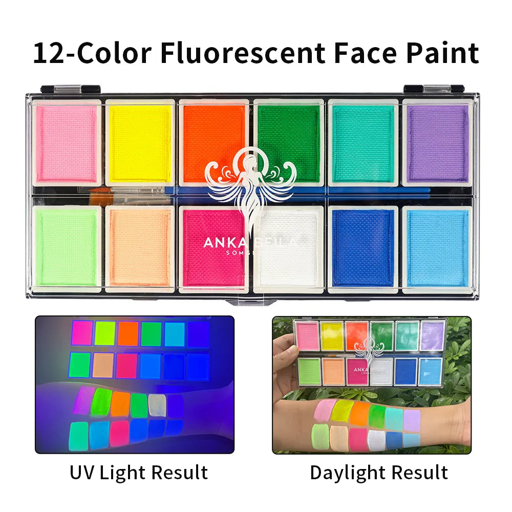 UV Reactive Fluorescent Body Paint – Professional Face & Body Pigment for Festivals, Parties & Stage Makeup