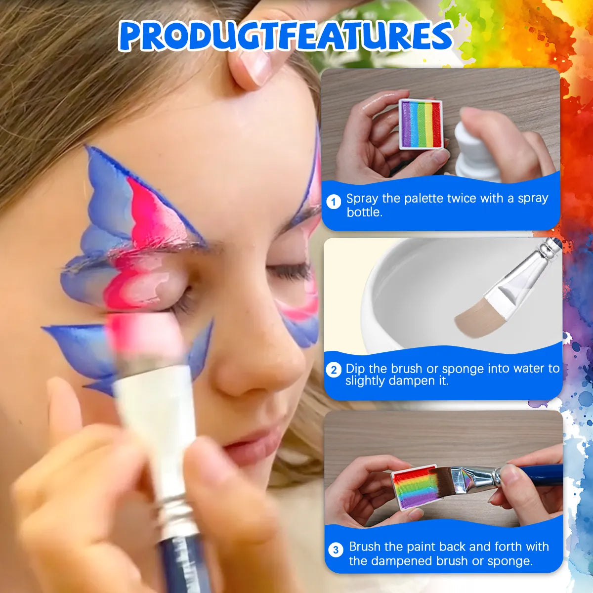 24-Color Face Painting Kit for Kids – Safe,  Fun with 30 Free Tutorial Videos
