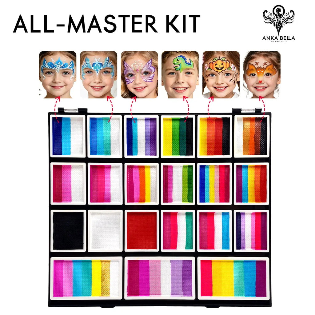 24 Color Face Paint Non-Toxic Professional Face Paint Kit