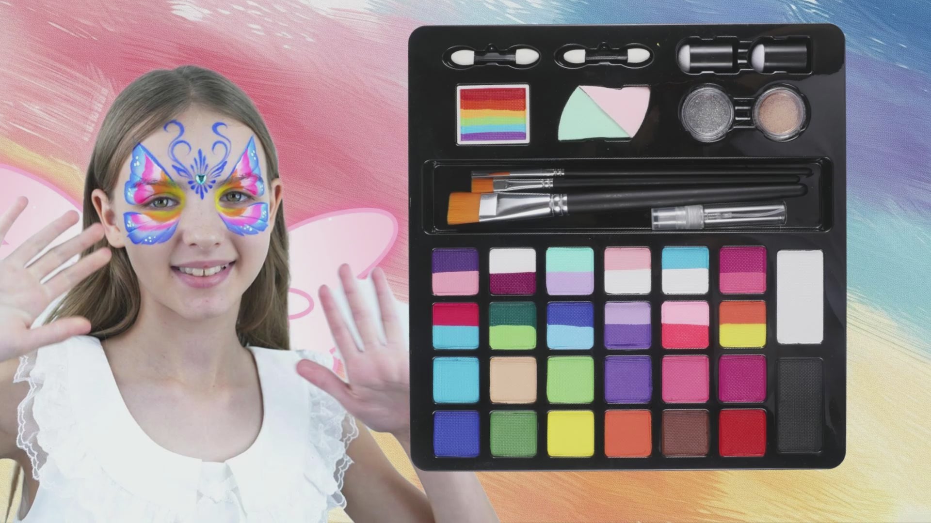 24-Color Face Painting Kit for Kids – Safe,  Fun with 30 Free Tutorial Videos