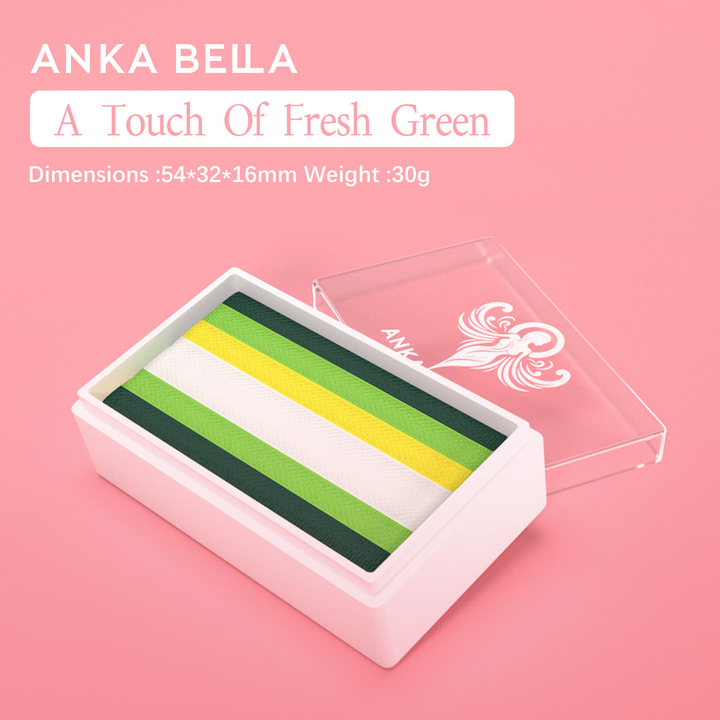 A touch of fresh green rainbow Face paint& Anka bella