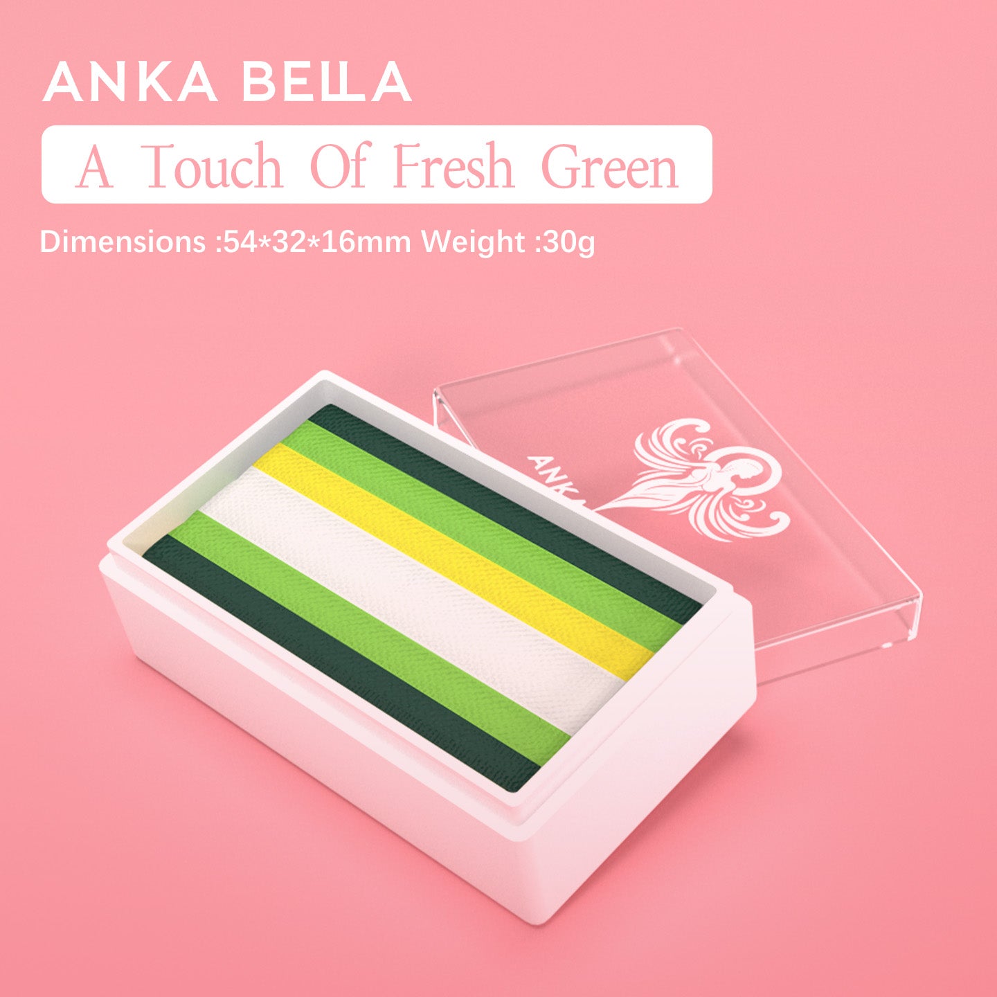 A touch of fresh green rainbow Face paint& Anka bella